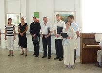 Foto z vernisáže výstavy Křoviny a jiné linoryty