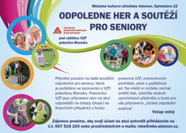 ODPOLEDNE HER A SOUTĚŽÍ PRO SENIORY, tentokrát s VZP