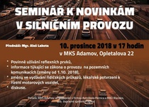 Seminář k novinkám v silničním provozu