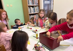 Děti na tvořivé návštěvě  v knihovně